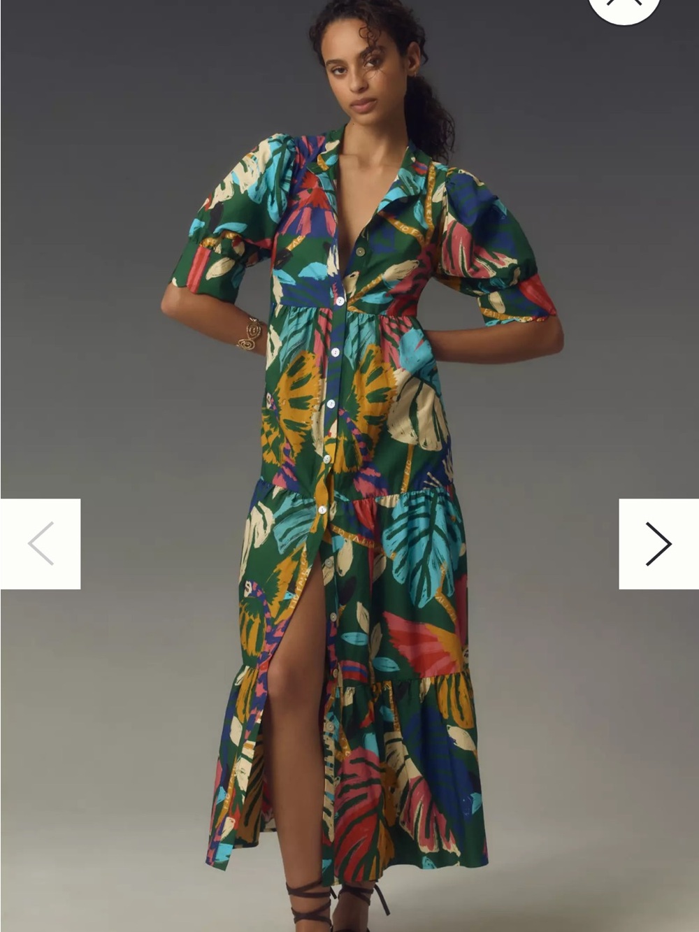 FARM Rio Vibrant Tropical Print Maxi Dress in Green, Blue, Pink and Yellow - Picture 3 of 5